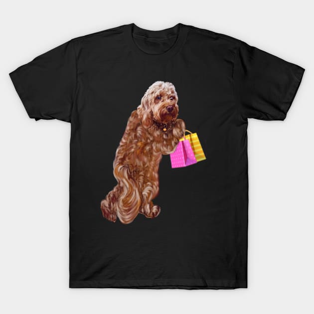 Cavapoo puppy - cute cavalier king charles spaniel Cavoodle-  puppy is going shopping T-Shirt by Artonmytee